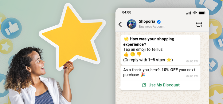 Customer feedback on WHATSAPP