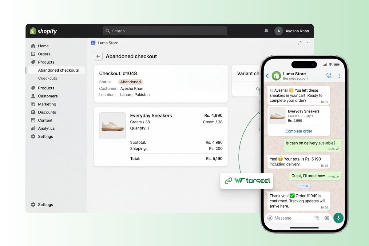 Best Shopify app For WhatsApp API to Recover Abandon Cart